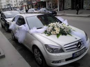  Ful perdeli gelin arabası süsleme